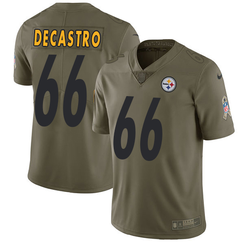 Nike Steelers #66 David DeCastro Olive Men's Stitched NFL Limited Salute to Service Jersey